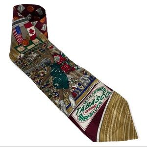Tabasco Tie USA Canada Basketball 100% Silk Hot Sauce Novelty Gift